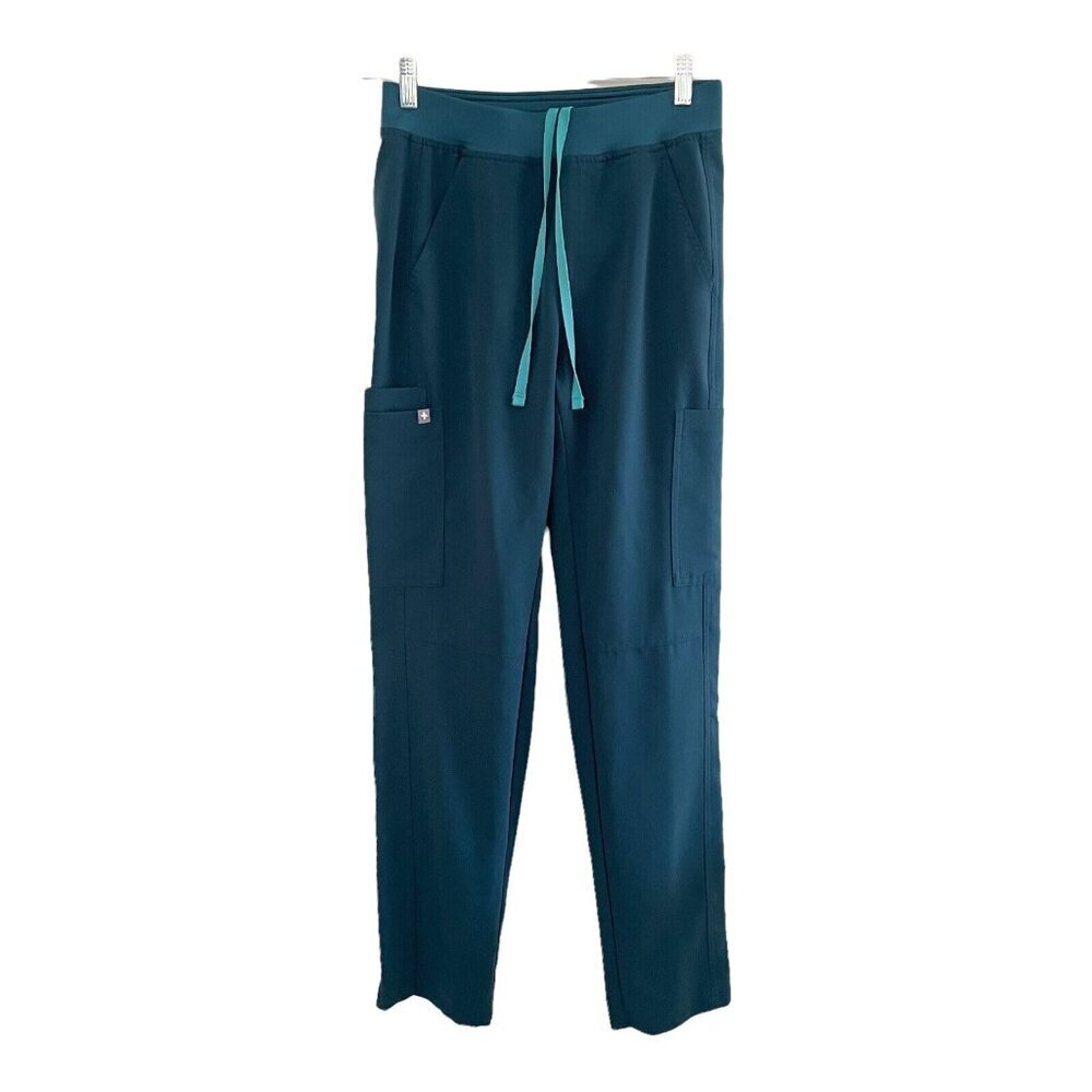 Figs Size XS Axim Cargo Scrub Pants Technical Collection Green Stretch